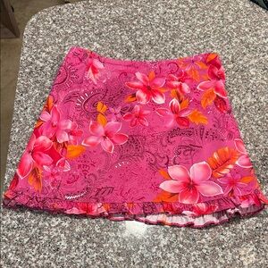 My Michelle Pink and Orange Floral Mini Skirt